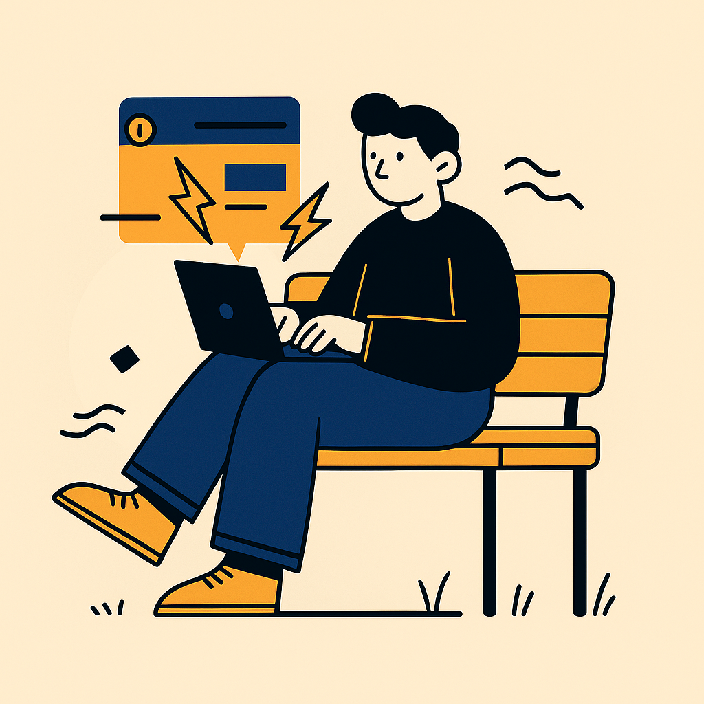 Person erstellt eine Website
